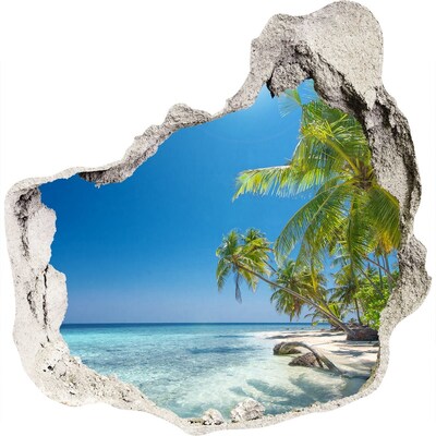 Fototapeta diera na stenu 3D Maledivy pláž