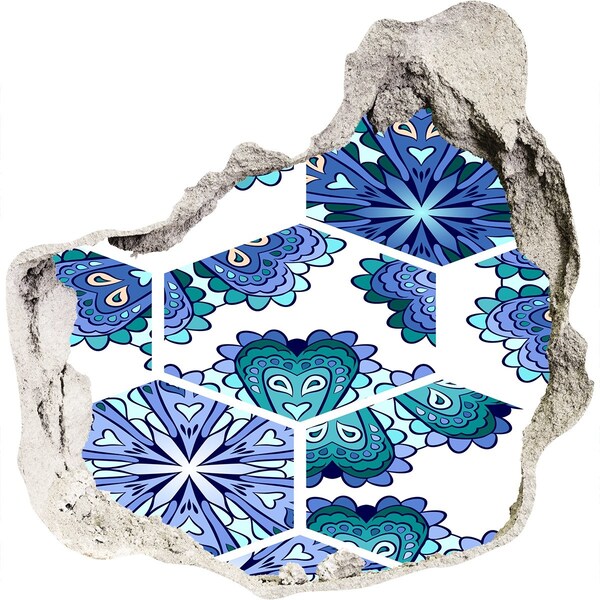 Díra 3D ve zdi nálepka Farebný vzor na stene