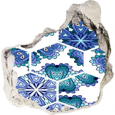 Díra 3D ve zdi nálepka Farebný vzor na stene