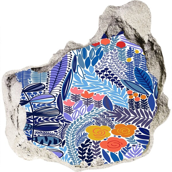 Nálepka 3D diera na stenu Tropická záhrada s dierou v stene