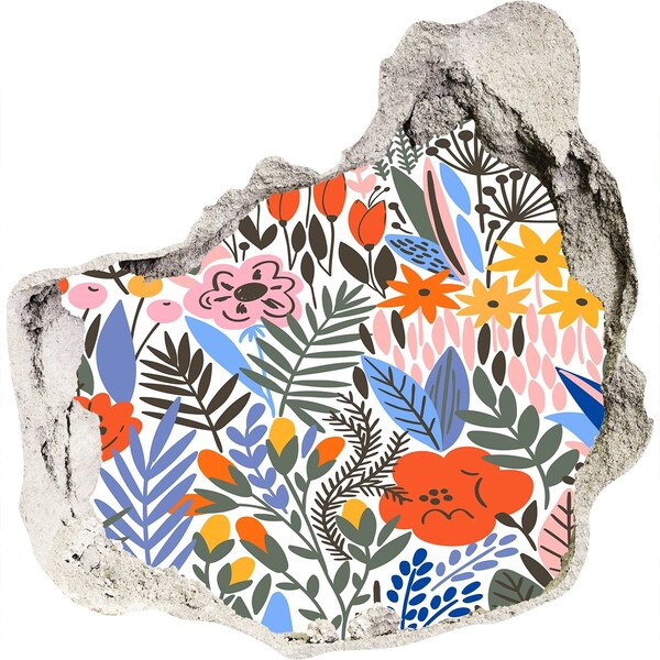 Fototapeta diera na stenu 3D Kvetinová nástenná maľba cez dieru v stene