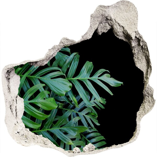 Diera 3D fototapety nálepka Zelená džungľa za múrom