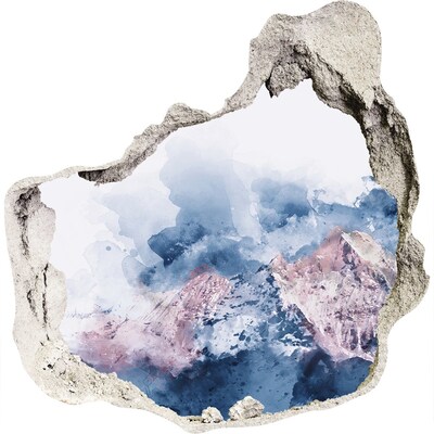 Samolepiaca diera na stenu Horská krajina v diere v stene