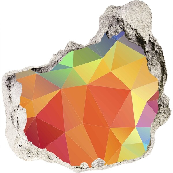 Fototapeta diera na stenu Farebná geometria v diere v stene