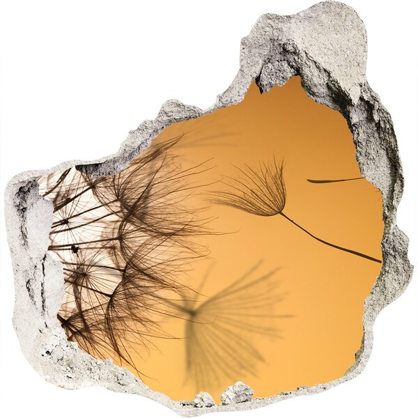 Nálepka 3D diera Diera v stene s jemnými rastlinnými motívmi