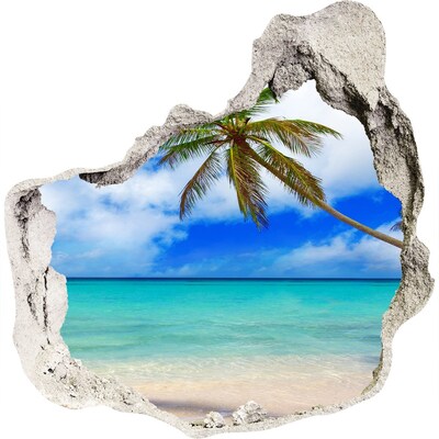 Díra 3D ve zdi nálepka Karibskej pláži