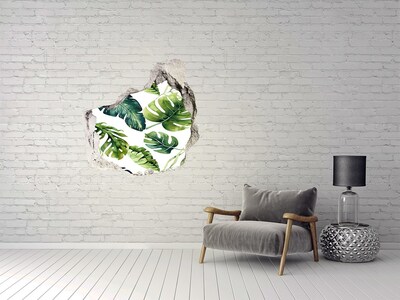 Diera 3D fototapety nálepka Tropická džungľa za múrom