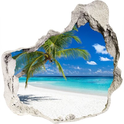 Díra 3D ve zdi nálepka Tropické pláže