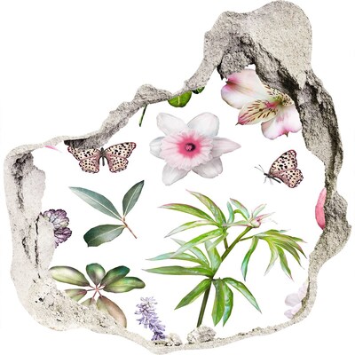 Nálepka fototapeta 3D výhľad betón Kvetinový raj za múrom