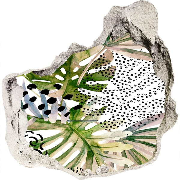 Diera 3D fototapety na stenu Tropická záhrada s dierou v stene