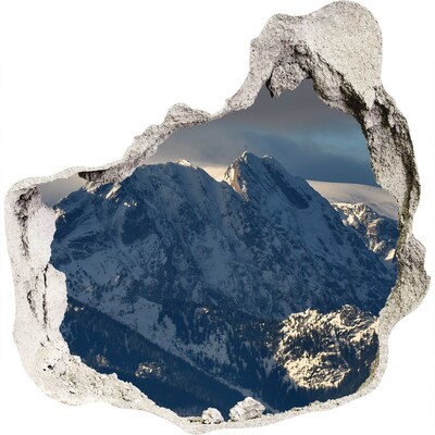 Díra 3D ve zdi nálepka Giewont zimné