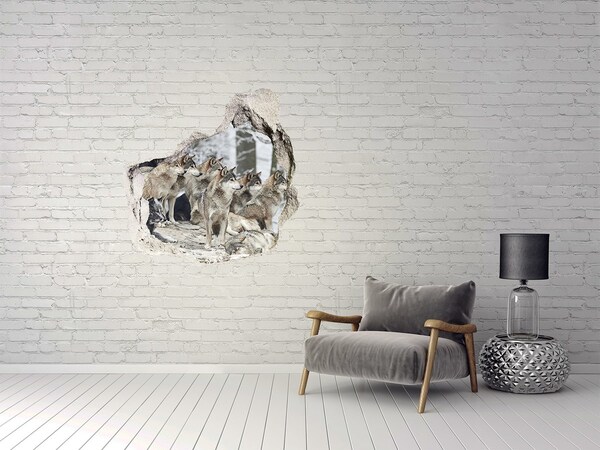 Fototapeta diera na stenu 3D Vlci v ich prirodzenom prostredí