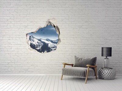 Díra 3D ve zdi nálepka Paragliding alps