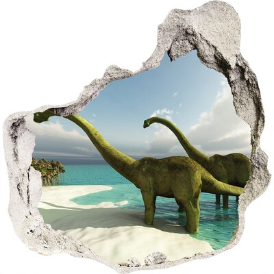 Diera 3D foto tapeta nálepka Dinosaury na pláži