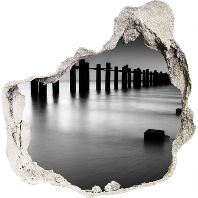 Díra 3D ve zdi nálepka Vlnolamu thames