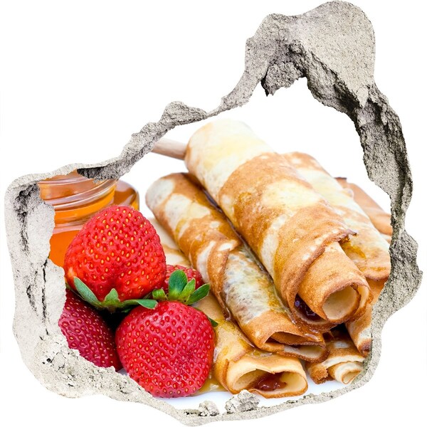 Diera 3D fototapety nálepka Lahodné palacinky s jahodami
