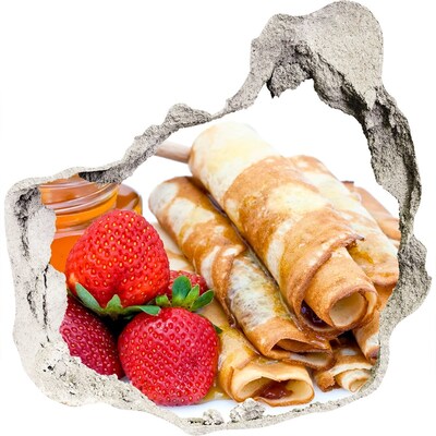 Diera 3D fototapety nálepka Lahodné palacinky s jahodami