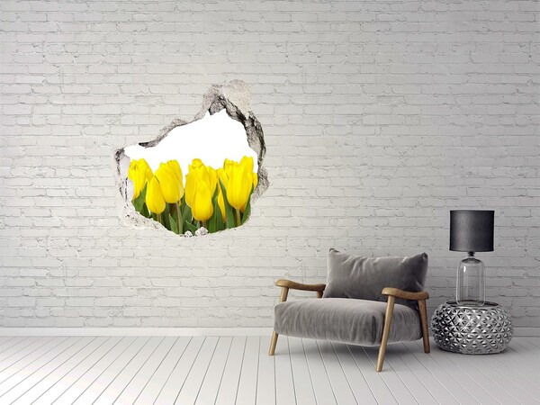 Fototapeta diera na stenu 3D Žlté tulipány