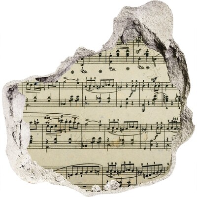 Diera 3D fototapety nálepka Hudobná diera v stene