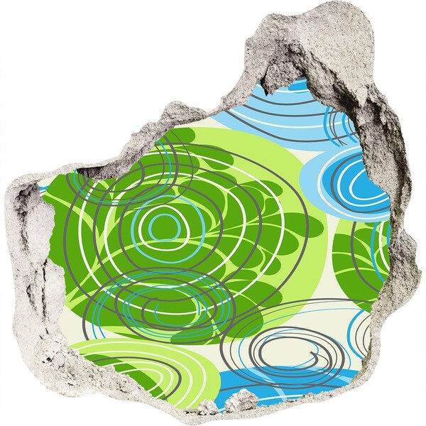 Fotoobraz diera na stenu Vzory v zelenej a modrej farbe