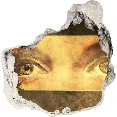 Diera 3D fototapety nálepka Oči spoza steny