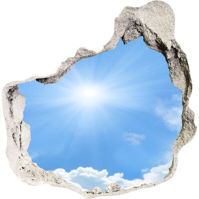 Nálepka 3D diera na stenu samolepiaca Mraky na oblohe