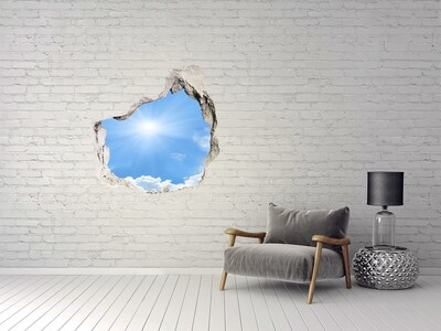 Nálepka 3D diera na stenu samolepiaca Mraky na oblohe