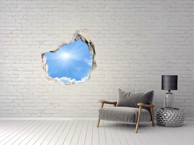 Nálepka 3D diera na stenu samolepiaca Obloha so slnečnými lúčmi