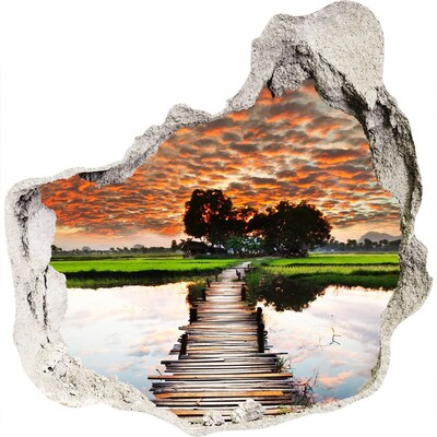 Diera 3D fototapety na stenu Drevený most