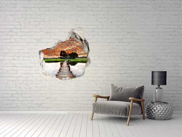 Diera 3D fototapety na stenu Drevený most