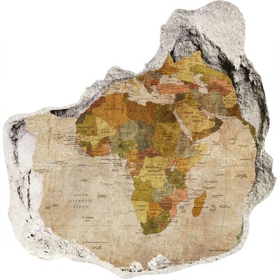Fototapeta diera na stenu 3D Mapa Afriky na stene