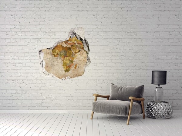 Fototapeta diera na stenu 3D Politická mapa