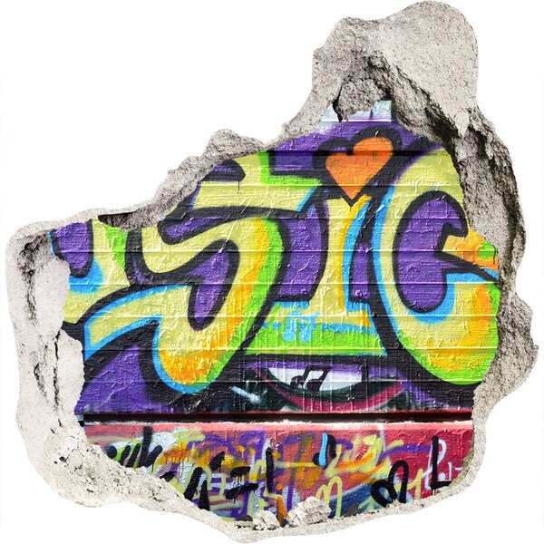 Samolepiaca diera na stenu Graffiti na poškodenej stene