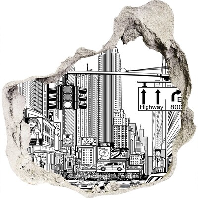 Diera 3D fototapety na stenu nálepka Ulice New Yorku