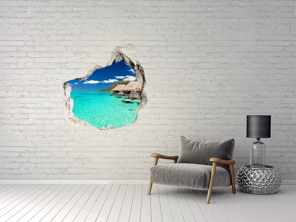 Fototapeta diera na stenu 3D Vodné bungalovy