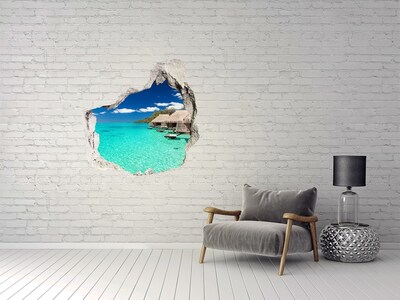 Fototapeta diera na stenu 3D Vodné bungalovy