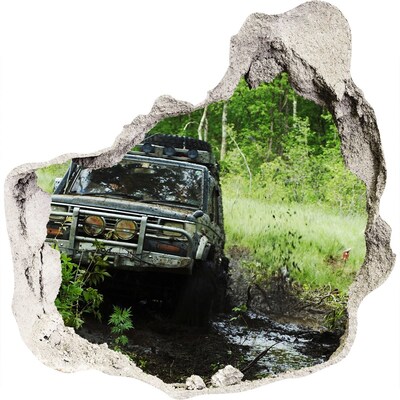 Diera 3D fototapety nálepka Jeep v lese
