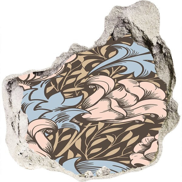 Fototapeta diera na stenu Kvetinový vzor s dierou v stene