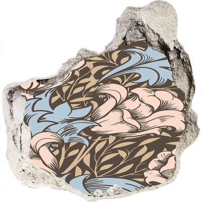 Fototapeta diera na stenu Kvetinový vzor s dierou v stene