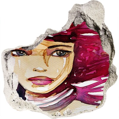 Samolepiaca diera múr Portrét s ružovými akcentmi