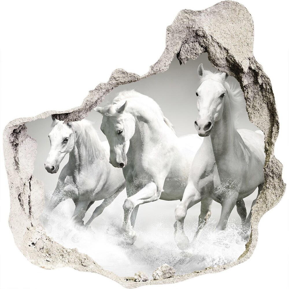 Samolepiaca diera na stenu Biele kone