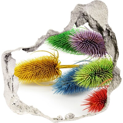 Nálepka 3D diera na stenu samolepiaca Kvetinová explózia v betóne