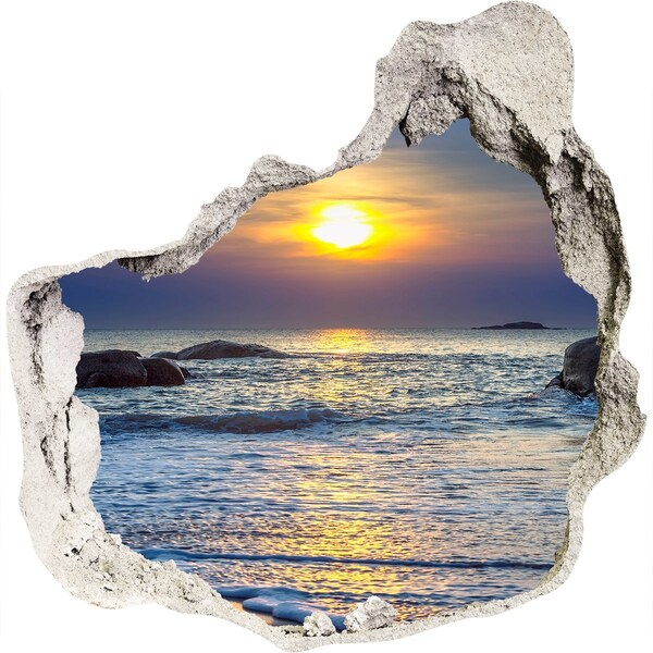 Nálepka 3D diera na stenu Sunset sea