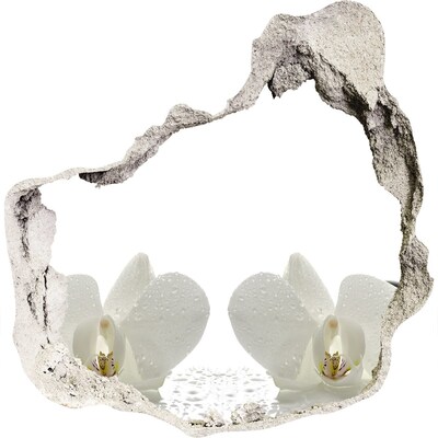 Fototapeta diera na stenu 3D Kvety v betóne