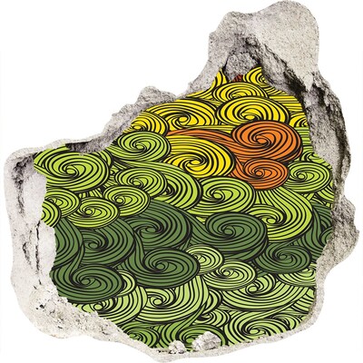 Fotoobraz diera na stenu nálepka Farebné víry na stene