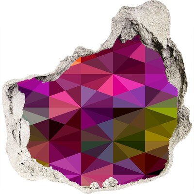 3D diera nálepka Farebné vitráže v diere v stene