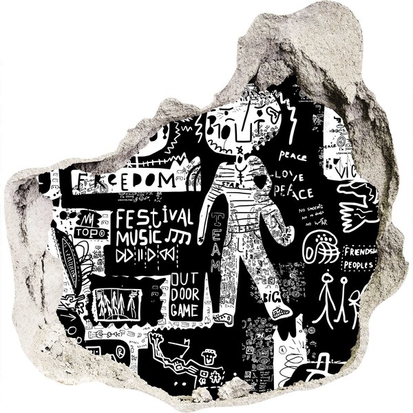 Samolepiaca diera na stenu Umelecké vyjadrenie slobody