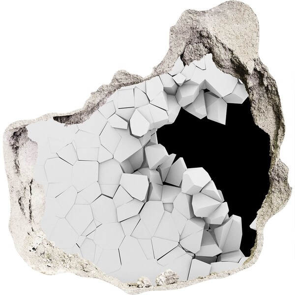 Diera 3D foto tapeta nálepka Rozbitá stena s výhľadom na prázdnotu