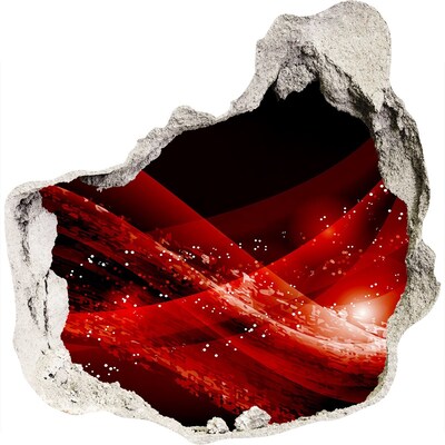 3D diera na stenu Červený vír v betóne