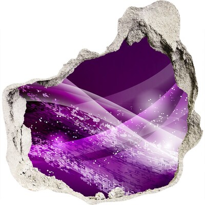 Samolepiaca diera múr 3D Fialový priestor v stene